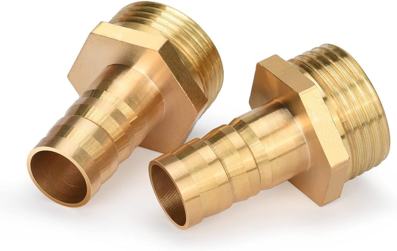 Drado Sárgaréz Tömlőcsatlakozó Adapter 3/4" Külső Menet x 1/2" Tömlővég (14mm) - Tartós Vízálló Kötőelem Kerti Locsoláshoz - 2db Szett