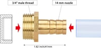Drado Sárgaréz Tömlőcsatlakozó Adapter 3/4" Külső Menet x 1/2" Tömlővég (14mm) - Tartós Vízálló Kötőelem Kerti Locsoláshoz - 2db Szett 5