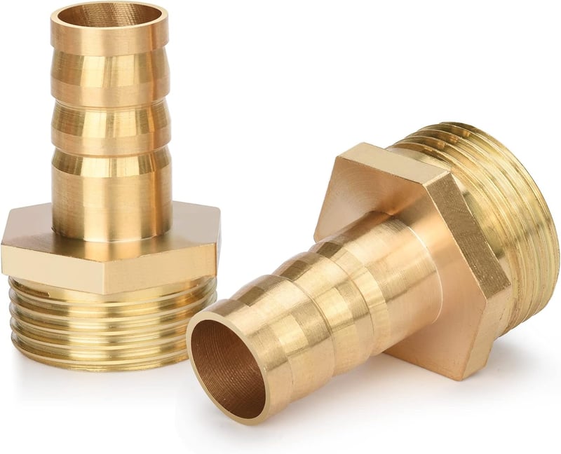 Drado Sárgaréz Tömlőcsatlakozó Adapter 3/4" Külső Menet x 1/2" Tömlővég (14mm) - Tartós Vízálló Kötőelem Kerti Locsoláshoz - 2db Szett