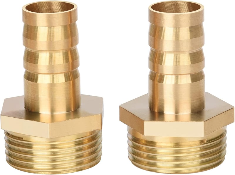Drado Sárgaréz Tömlőcsatlakozó Adapter 3/4" Külső Menet x 1/2" Tömlővég (14mm) - Tartós Vízálló Kötőelem Kerti Locsoláshoz - 2db Szett