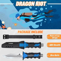 DRAGON RIOT Tanto búvárkés lábholsterrel, vadászkés, kemping túlélőkés, rögzített penge 5