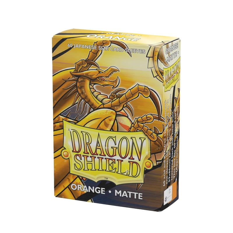 Obaly na karty Dragon Shield Matte Orange – japonská veľkosť (57x87 mm), 60 ks – kompatibilné s TCG ako Yu-Gi-Oh, Naruto, Cardfight & Vanguard