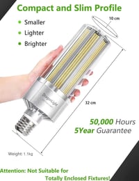 DragonLight 240W LED kukoricaizzó E40 foglalat 32400 lumen meleg fehér 3
