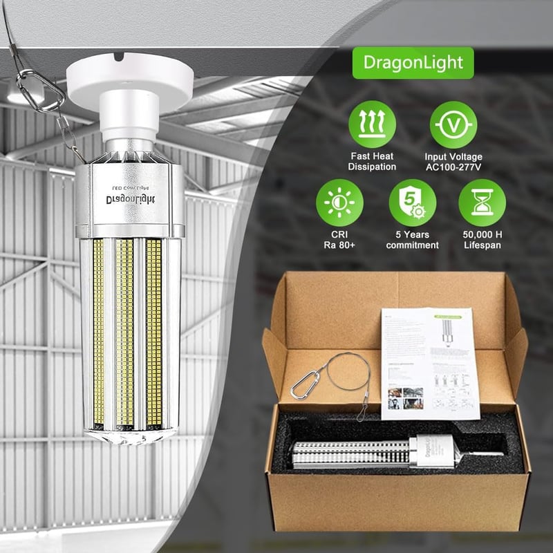 DragonLight 240W LED kukoricaizzó E40 foglalat 32400 lumen meleg fehér