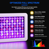 DragonLight BW2000 LED Növénylámpa - Teljes Spektrumú UV-IR Fénnyel, Veg/Bloom Kapcsolóval, 3m Kábellel, Energiatakarékos, Üvegházakhoz és S 2