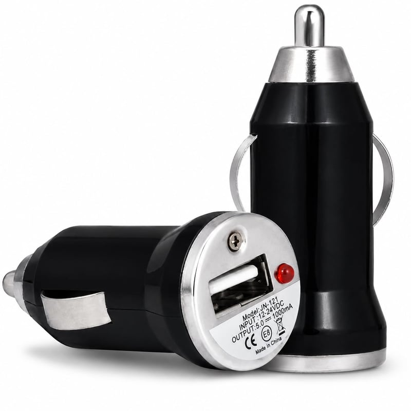USB autonabíjačka DragonTrading – 2 ks čierna, vysokokvalitná autonabíjačka