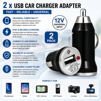 USB autonabíjačka DragonTrading – 2 ks čierna, vysokokvalitná autonabíjačka 2