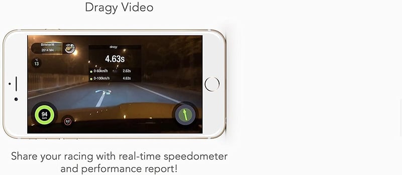 Dragy GPS alapú teljesítménymérő és köridőmérő 25Hz UBLOX 10. generáció USB Type C töltőport DRG70-C felújított