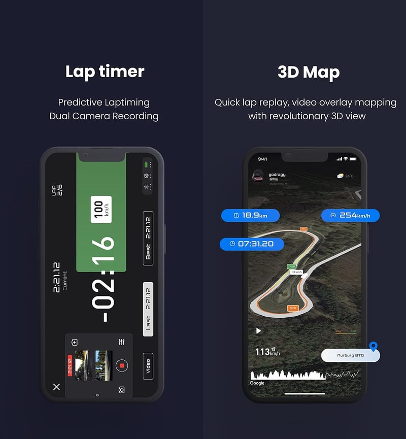 Dragy GPS alapú teljesítménymérő és köridőmérő 25Hz UBLOX 10. generáció USB Type C töltőport DRG70-C felújított