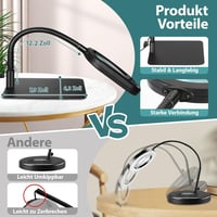 Drdefi 10x nagyítóüveg LED lámpával, állvánnyal, 5 színmód, dimmelhető 4