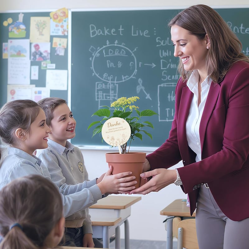 Dreaku Fa Virágjelölő Készlet - 8 db "Köszönöm, hogy segítettél fejlődni" Üzenettel - Tanároknak, Búcsúajándéknak, Virágtartóba