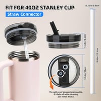 Dreaku Stanley Pohár Csere Fedél 40 oz Mérethez - Szivárgásmentes, Portaszító Kupak 4 Szívószállal és Tisztítókefével, Fekete-Fehér

AI: I'v 2