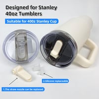 Dreaku Stanley Pohár Csere Fedél 40 oz Mérethez - Szivárgásmentes, Portaszító Kupak 4 Szívószállal és Tisztítókefével, Fekete-Fehér

AI: I'v 4