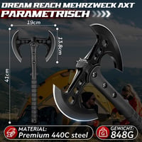 Dream Reach Dupla Fejű Camping Balta Fekete Nyéllel Kültéri Bushcraft Erdei Munka - black 8