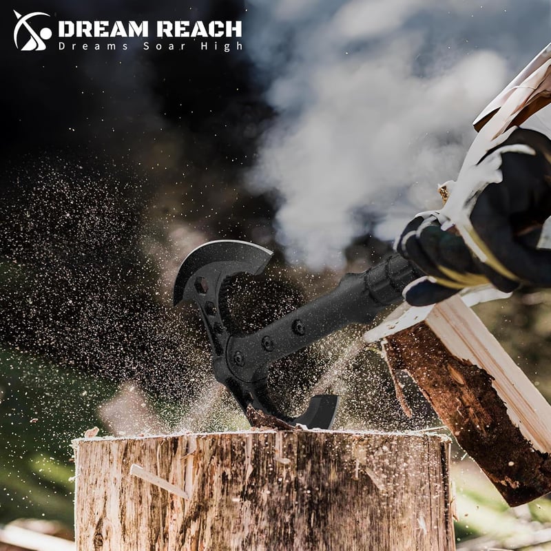Dream Reach Dupla Fejű Camping Balta Fekete Nyéllel Kültéri Bushcraft Erdei Munka - black