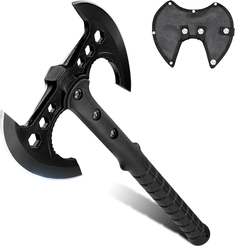 Dream Reach Dupla Fejű Camping Balta Fekete Nyéllel Kültéri Bushcraft Erdei Munka - black