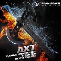 Dream Reach Dupla Fejű Camping Balta Fekete Nyéllel Kültéri Bushcraft Erdei Munka - black 2