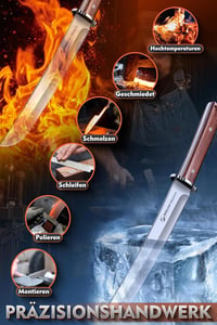 Dream Reach Túlélő Kés 21cm Rögzített Pengével - Vadász Machete Bőr Tokkal Kemping Túrázás Horgászat Outdoor Survival Kés 4
