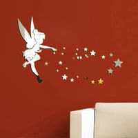 Dreamark 3D tükör fali matrica tündér lány csillag ezüst dekoráció 4