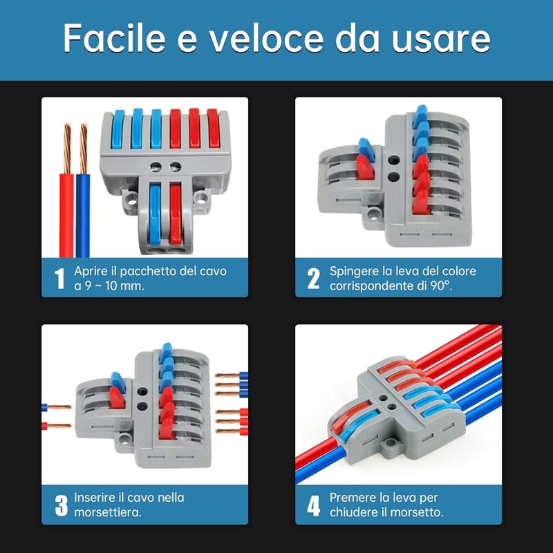 Dreamark 8 darabos kompakt elektromos csatlakozó készlet vezetékhez