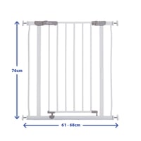 Poartă de siguranță pentru uși și scări Dreambaby AVA Slimline extra îngustă, 61-68 cm, cu fixare prin presiune, alb, pentru holuri și scări 2