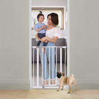 Poartă de siguranță pentru uși și scări Dreambaby AVA Slimline extra îngustă, 61-68 cm, cu fixare prin presiune, alb, pentru holuri și scări 5