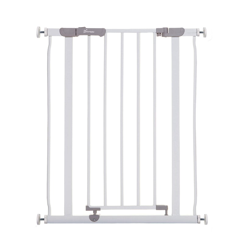 Poartă de siguranță pentru uși și scări Dreambaby AVA Slimline extra îngustă, 61-68 cm, cu fixare prin presiune, alb, pentru holuri și scări