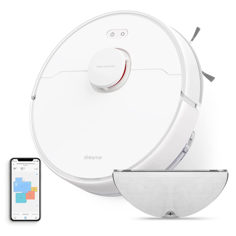 Robot aspirator cu funcție de mop Dreame D9 Max, 4000Pa, navigație LDS, recipient de praf de 570ml, autonomie de 150 de minute, mapare pe mai multe niveluri, aplicație și Alexa