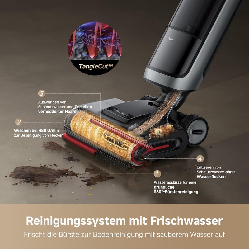 dreame H15 Pro meleg-hideg porszívó, 85°C vízzel, 22000Pa szívóerő, hajszáleltávolítás, robotkar, RGB érzékelés