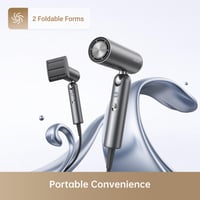 Uscător de păr Dreame Hair Gleam, 110.000 RPM, debit de aer 65 m/s, 200 de milioane de ioni negativi, control al temperaturii și al fluxului de aer, 330 g, gri 6