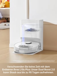 Dreame L10s Plus Robot Porszívó és Felmosó Automatikus Ürítéssel, 7000 Pa Szívóerő, 90 Napos Portároló, Automata Felmosóemelés, Siri Kompatibilis 2