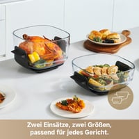 Dreame Tasti 5 v 1 Prenosná sklenená teplovzdušná fritéza, 2 nádoby (2,5 l + 4,5 l), 6 mm borosilikátové sklo, 3D cirkulácia vzduchu, vhodná do umývačky riadu 4