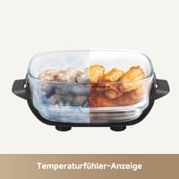 Dreame Tasti 5 v 1 Prenosná sklenená teplovzdušná fritéza, 2 nádoby (2,5 l + 4,5 l), 6 mm borosilikátové sklo, 3D cirkulácia vzduchu, vhodná do umývačky riadu 9