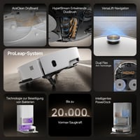 Robotický vysávač s funkciou mopovania Dreame X50 Ultra Complete, sací výkon 20 000 Pa, prekonávanie prekážok do 6 cm, čistenie pri 80 °C, AI rozpoznávanie prekážok 9