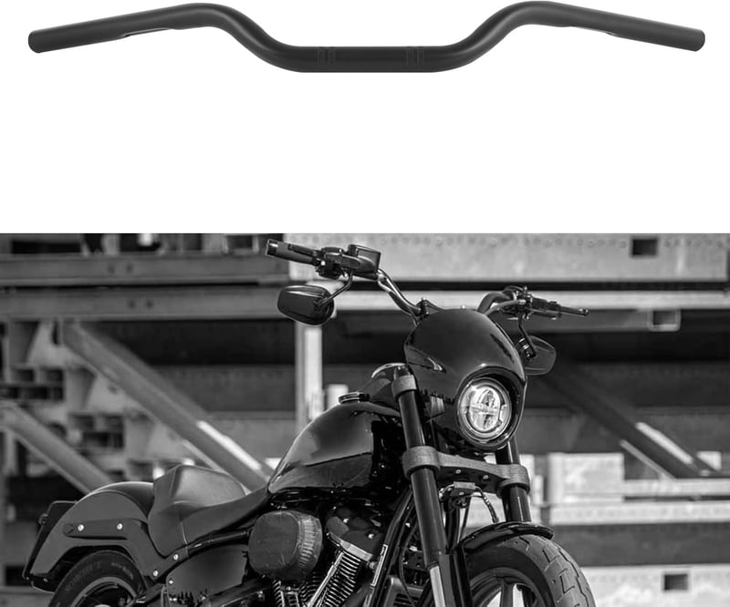 DREAMIZER 25mm Motorkerékpár Kormány Bobber Cafe Racer Cruiser Chopper Fekete