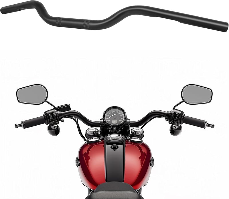 DREAMIZER 25mm Motorkerékpár Kormány Bobber Cafe Racer Cruiser Chopper Fekete