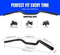 DREAMIZER 25mm Motorkerékpár Kormány Bobber Cafe Racer Cruiser Chopper Fekete 3