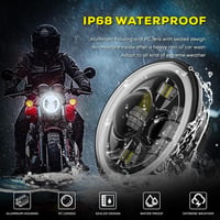 DREAMIZER 7 Hüvelykes Motorkerékpár Fényszóró Fehér DRL Angel Eye Sárga Irányjelzővel 5