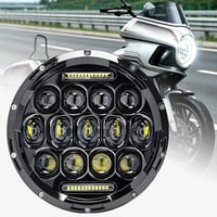 DREAMIZER 7 Inch LED Motoros Fényszóró E-Jóváhagyott Fehér Nappali Fény Angyal Szem Sárga Irányjelző Harley Road King Street Glide Softail E 1