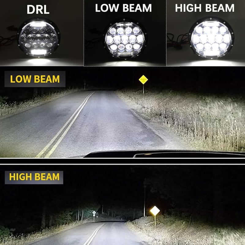 DREAMIZER 7 Inch LED Motoros Fényszóró E-Jóváhagyott Fehér Nappali Fény Angyal Szem Sárga Irányjelző Harley Road King Street Glide Softail E