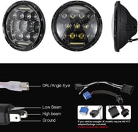 DREAMIZER 7 Inch LED Motoros Fényszóró E-Jóváhagyott Fehér Nappali Fény Angyal Szem Sárga Irányjelző Harley Road King Street Glide Softail E 3