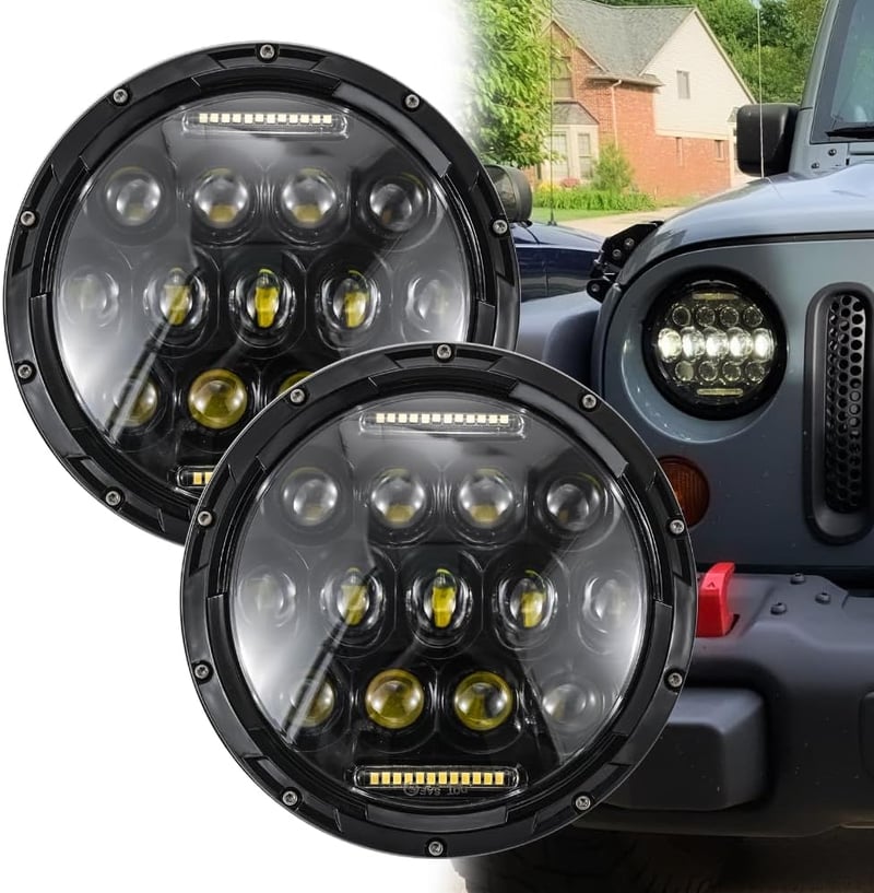 DREAMIZER 7 Inch LED Motoros Fényszóró E-Jóváhagyott Fehér Nappali Fény Angyal Szem Sárga Irányjelző Harley Road King Street Glide Softail E