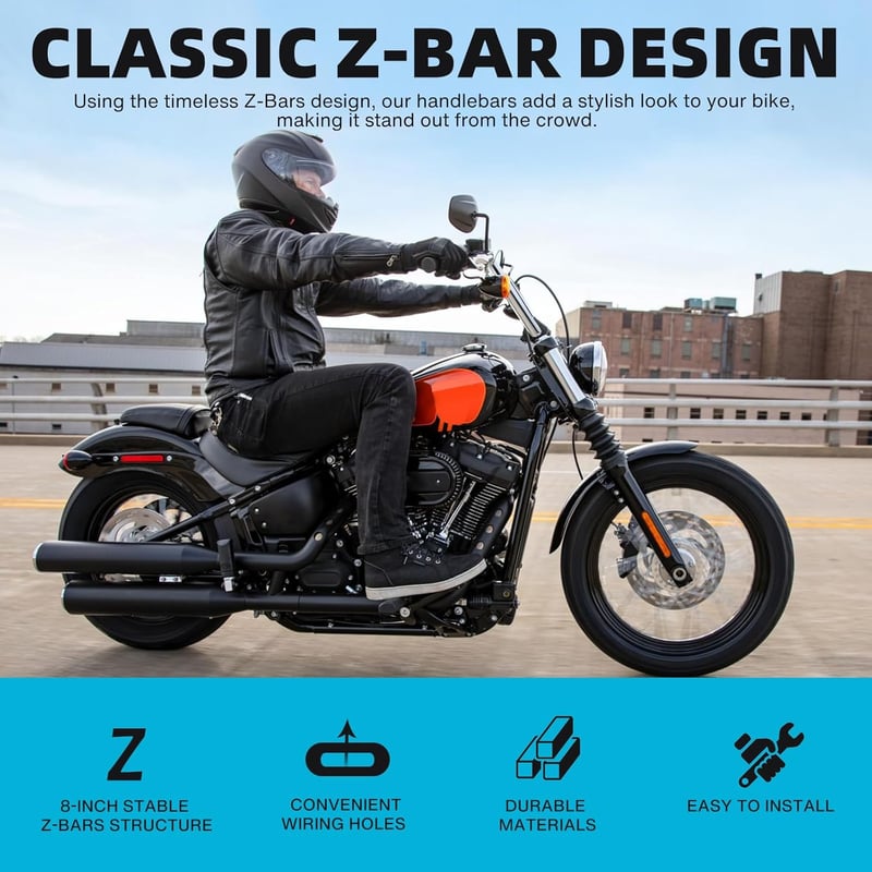 DREAMIZER 8 hüvelykes felrögzítésű Z kormány 1 colos kormányszár Univerzális motorkormány Harley Yamaha Suzuki Kawasaki MT09 MT07 Cruiser To