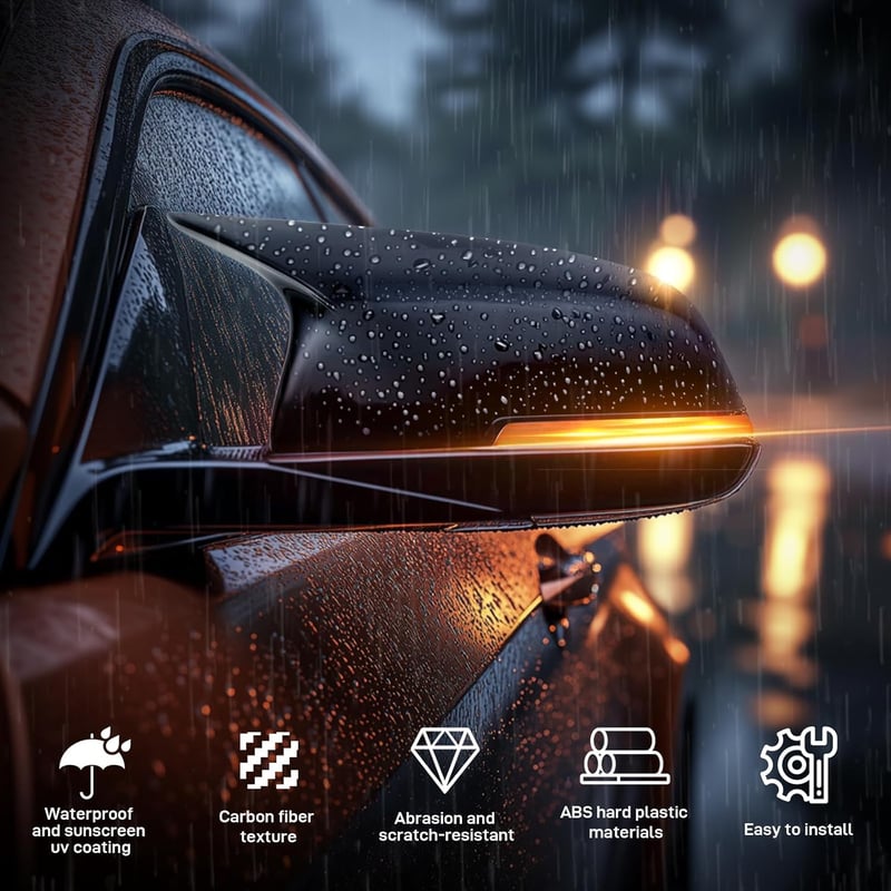 DREAMIZER autó tükör sapka fekete BMW 1 2 3 4 sorozat F20 F30 X1 kompatibilis