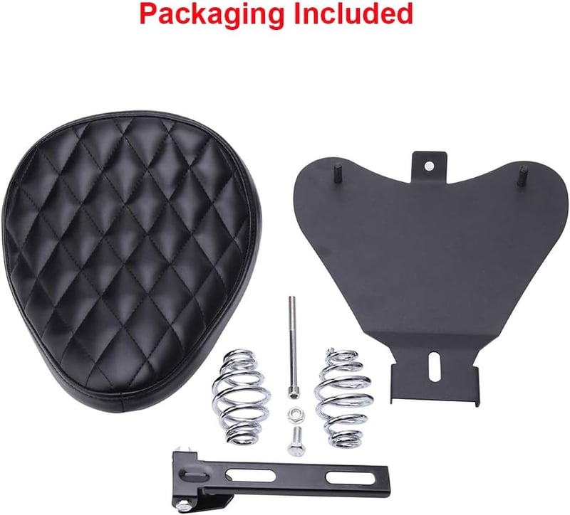 DREAMIZER Bobber Motoros Nyereg Rugózott Fekete Rombusz Harley Sportster XL1200 883