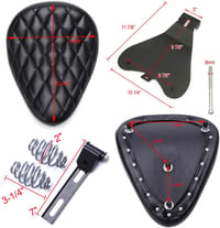 DREAMIZER Bobber Motoros Nyereg Rugózott Fekete Rombusz Harley Sportster XL1200 883 6