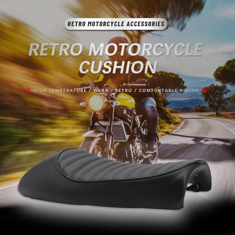 DREAMIZER Cafe Racer Motoros Nyereg Fekete Vintage Humpback Ülés CG125 CB400 CB500 CB750 SR400