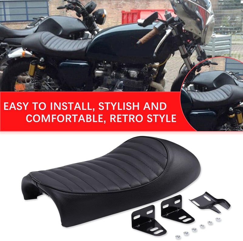 DREAMIZER Cafe Racer Motoros Nyereg Fekete Vintage Humpback Ülés CG125 CB400 CB500 CB750 SR400