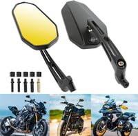 DREAMIZER E24 E-Jóváhagyott Motortükör 8-10 mm - Kompatibilis Kawasaki Z, Yamaha MT Sorozattal, Robogókkal és Quadokkal - Állítható, Tükröző 1