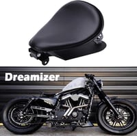 DREAMIZER Fekete Bobber Motoros Szóló Ülés Rugós Rögzítőlappal - Sportster XL883 1200 48 Chopper Custom Motorokhoz Kompatibilis 1